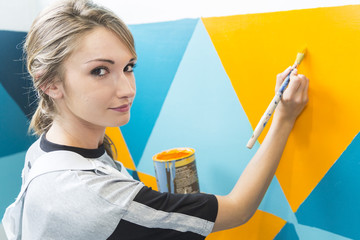 young apprentice painter in professionnal training