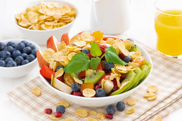 delicious fruit and berry salad for breakfast