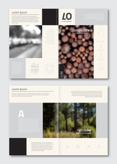 Vector brochure design template. Business background layout with geometric elements for magazine, cover design. A4 size.