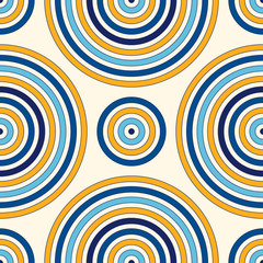 Seamless pattern with symmetric geometric ornament. Abstract background with red white round vortexes.