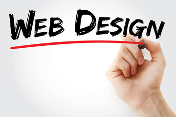 Hand writing Web Design with red marker, business concept