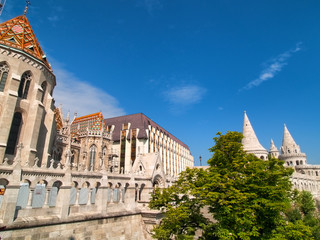 Fototapeta premium Fisherman Bastion in Budapest, Hungary. Horizontal shot