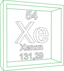 Periodic Table of Elements - Xenon.