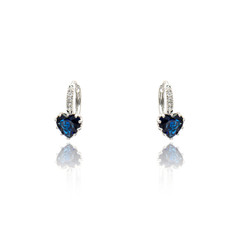 Pair of sapphire earrings isolated on white
