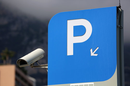 Blue Parking Sign in Monaco