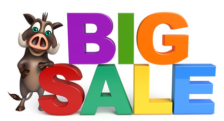 fun Boar cartoon character with big sale