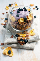Muesli with blueberry
