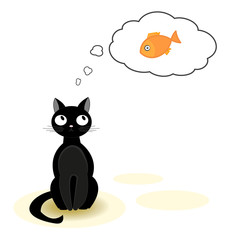 Cat dreaming about fish