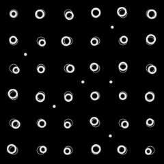 Pattern rounds. Monochrome minimal, geometric. Can be used as wrapping paper or texture for clothes.