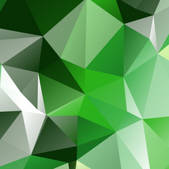 Low poly triangulated background. Green shades. Vector illustration.