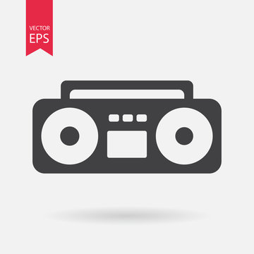 Boom Box Icon Vector. Boom Box Sign Isolated On White Background. Boom Box Silhouette. Vector Flat Design.