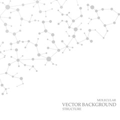 Structure molecule and communication Dna, atom, neurons. Science concept for your design. Connected lines with dots. Medical, technology, chemistry, science background. Vector illustration