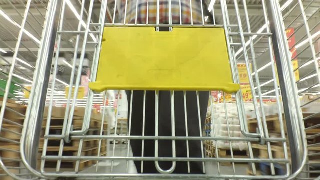 The cart in a supermarket.