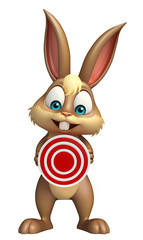 Fototapeta na wymiar cute Bunny cartoon character with target sign