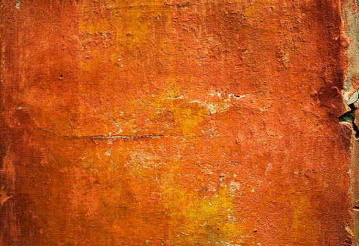 Orange Vintage Plaster Wall Background