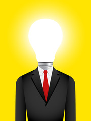 Light bulb head businessman