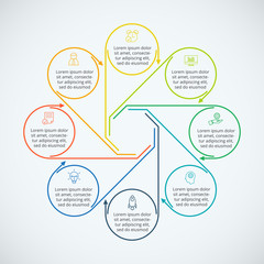 Thin line flat elements for infographic.