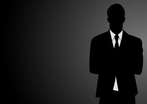 Silhouette illustration of a businessman