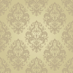 Vector seamless pattern with golden ornament.