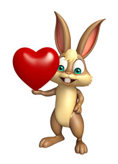 fun Bunny cartoon character with heart