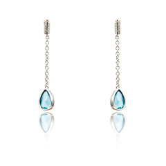 Pair of sapphire earrings isolated on white
