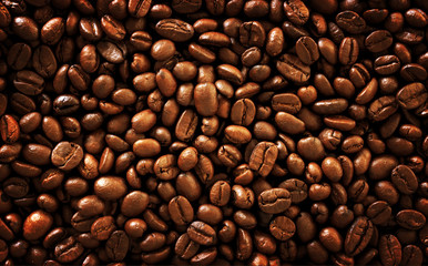 gold coffee bean background, over light