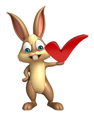 cute Bunny cartoon character with right sign