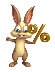 Bunny cartoon character with percentage sign