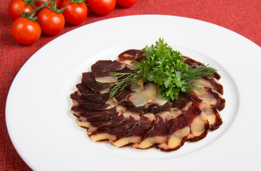 Jerky meat sliced