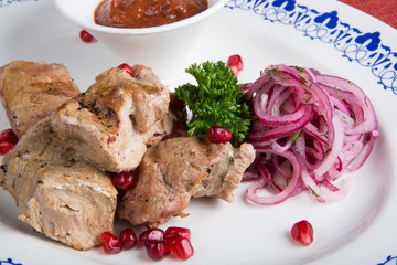 Grilled kebab meat