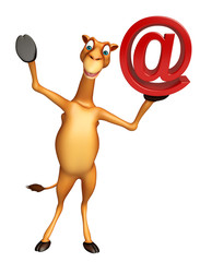 fun Camel cartoon character  with at the rate sign