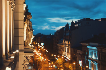 Night view in Bucharest city center