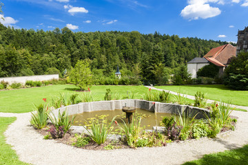 Fototapeta na wymiar garden of cistercian monastery in Zwettl, Lower Austria, Austria