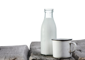 Milk on the table with isolated background