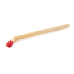 Broken Wooden match isolated over the white background