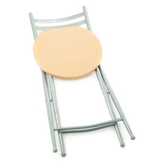 Folding chair over isolated white background