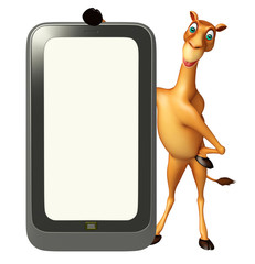 fun Camel cartoon character with mobile
