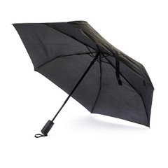 Black umbrella isolated over the white background