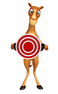 fun Camel cartoon character with target