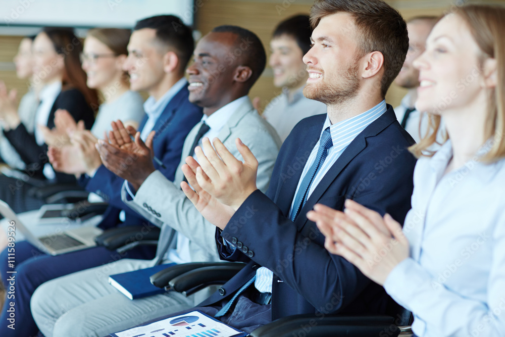 Wall mural applauding after lecture