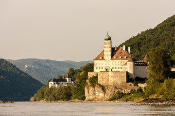 Fototapeta na wymiar Palace Schonbuhel on the Danube river, Lower Austria, Austria