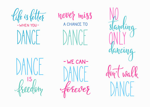 Dance studio quote lettering set