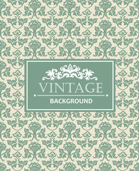 Vintage background, antique, victorian silver ornament, floral luxury ornamental pattern template for design. Vector template.