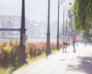 female friends jogging