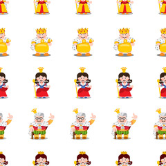 King and Queen seamless pattern.