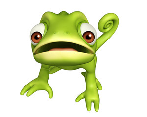 Fototapeta premium cute Chameleon funny cartoon character