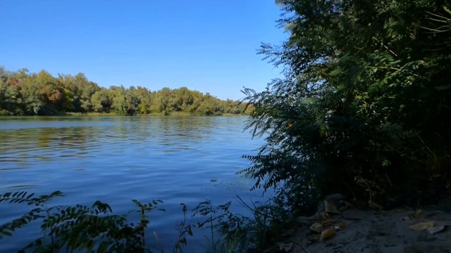 Summer day. The Dnepr river, the ripples on the water surface
