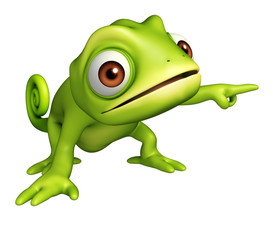 Obraz premium cute Chameleon funny cartoon character