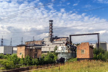 Fototapeta na wymiar Chernobyl, Ukraine - July 5, 2013: The Chernobyl nuclear power plant (Chernobyl exclusion zone)