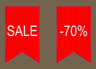 Vector sale 70% badge stickers
